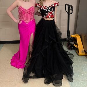 Sherri Hill Prom Dress 51893 Two Piece Ball Gown Sz 0